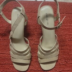 Indigo Women's Beige Strappy Heels
